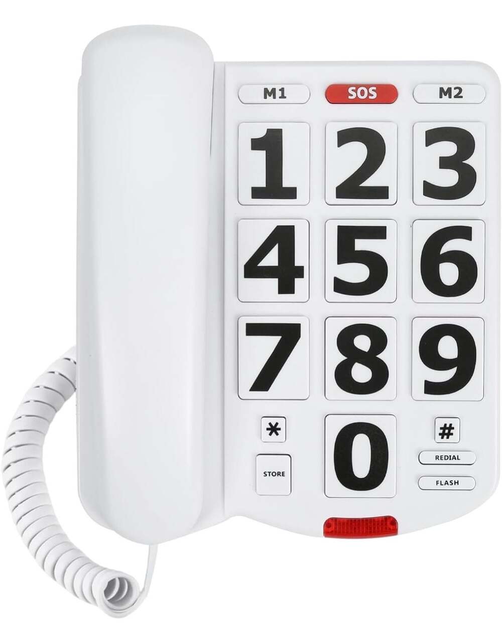Large Button Corded Landline Telephone for Seniors with SOS Emergency Dial and A
